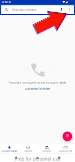 Tela de Configurações do Telefone Android