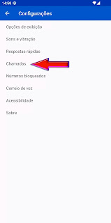 Opção de Encaminhar Chamadas no Android