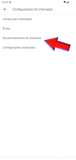 Opção de Encaminhamento Condicional no Android