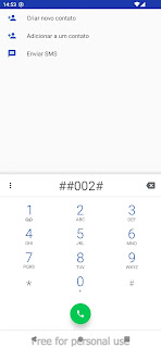 Digitar código ##002# no teclado de discagem do Android