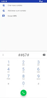 Digitar código ##67# no teclado de discagem do Android