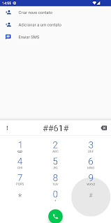 Digitar código ##61# no teclado de discagem do Android