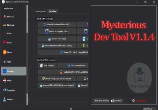 Guia completo Mysterious Dev Tool 2026 para remoção de FRP e reparo de IMEI 